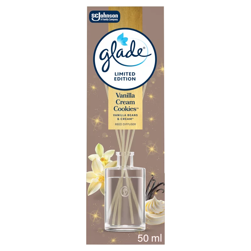 Glade Reed Diffuser Vanilla Cream Cookies fapálcás illatosító 50 ml
