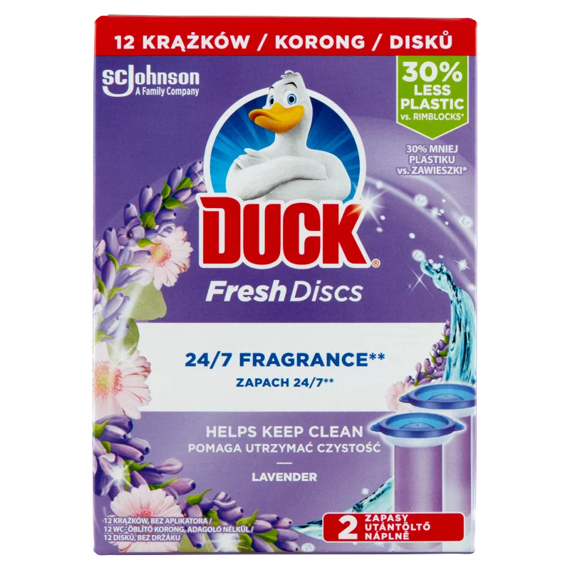 Duck Fresh Discs Levendula WC-öblítő korong utántöltő 2 x 36 ml (72 ml)
