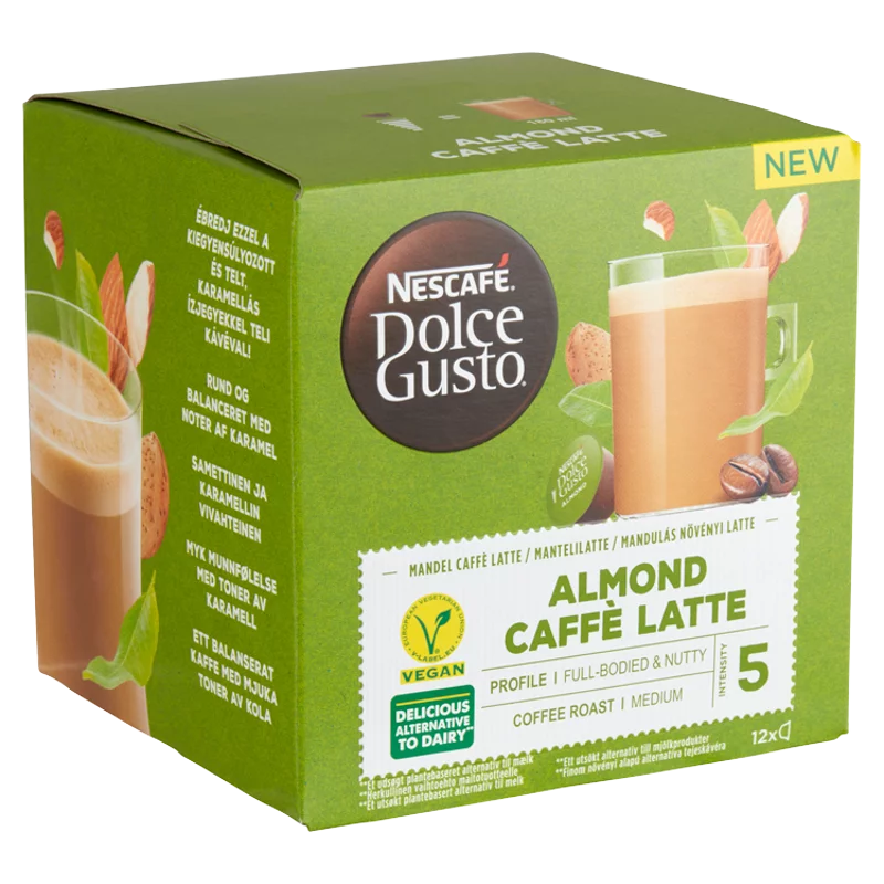 NESCAFÉ Dolce Gusto Almond Caffé Latte mandulás vegán kávékapszula 12 db/12 csésze 132 g