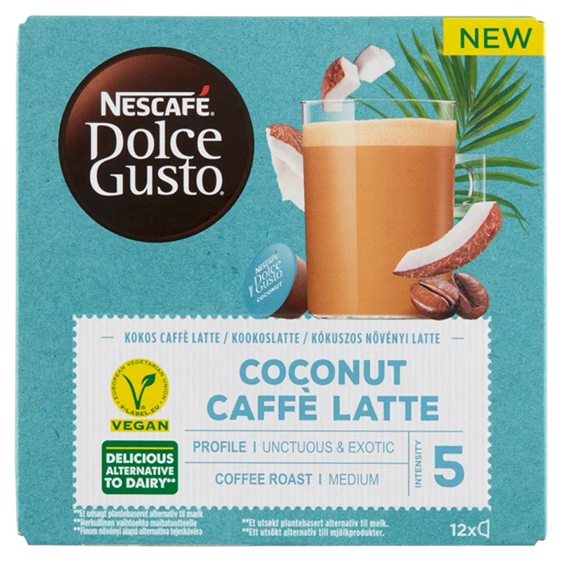 NESCAFÉ Dolce Gusto Coconut Caffé Latte kókuszos vegán kávékapszula 12 db/12 csésze 116,4 g