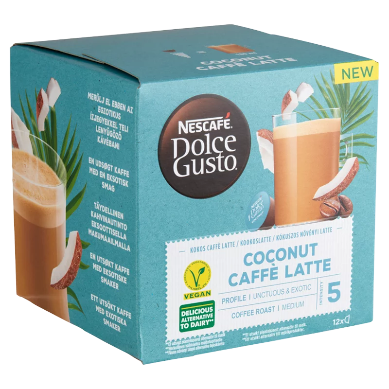 NESCAFÉ Dolce Gusto Coconut Caffé Latte kókuszos vegán kávékapszula 12 db/12 csésze 116,4 g