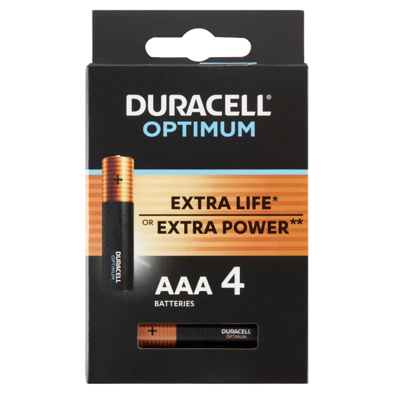 Duracell Optimum AAA MX2400 1,5 V alkáli elemek 4 db