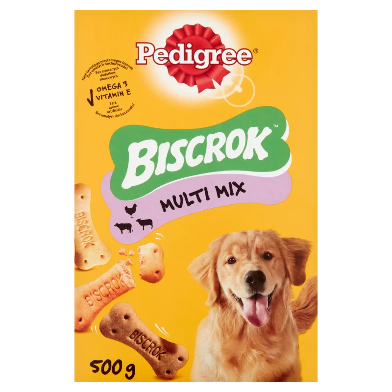 Pedigree Biscrok Multi Mix csirke-marha-bárány kiegészítő állateledel felnőtt kutyák számára 500 g