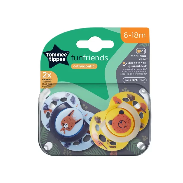 Tommee Tippee játszócumi fiúknak 2db 0-6hó Közelebb a természeteshez Fun