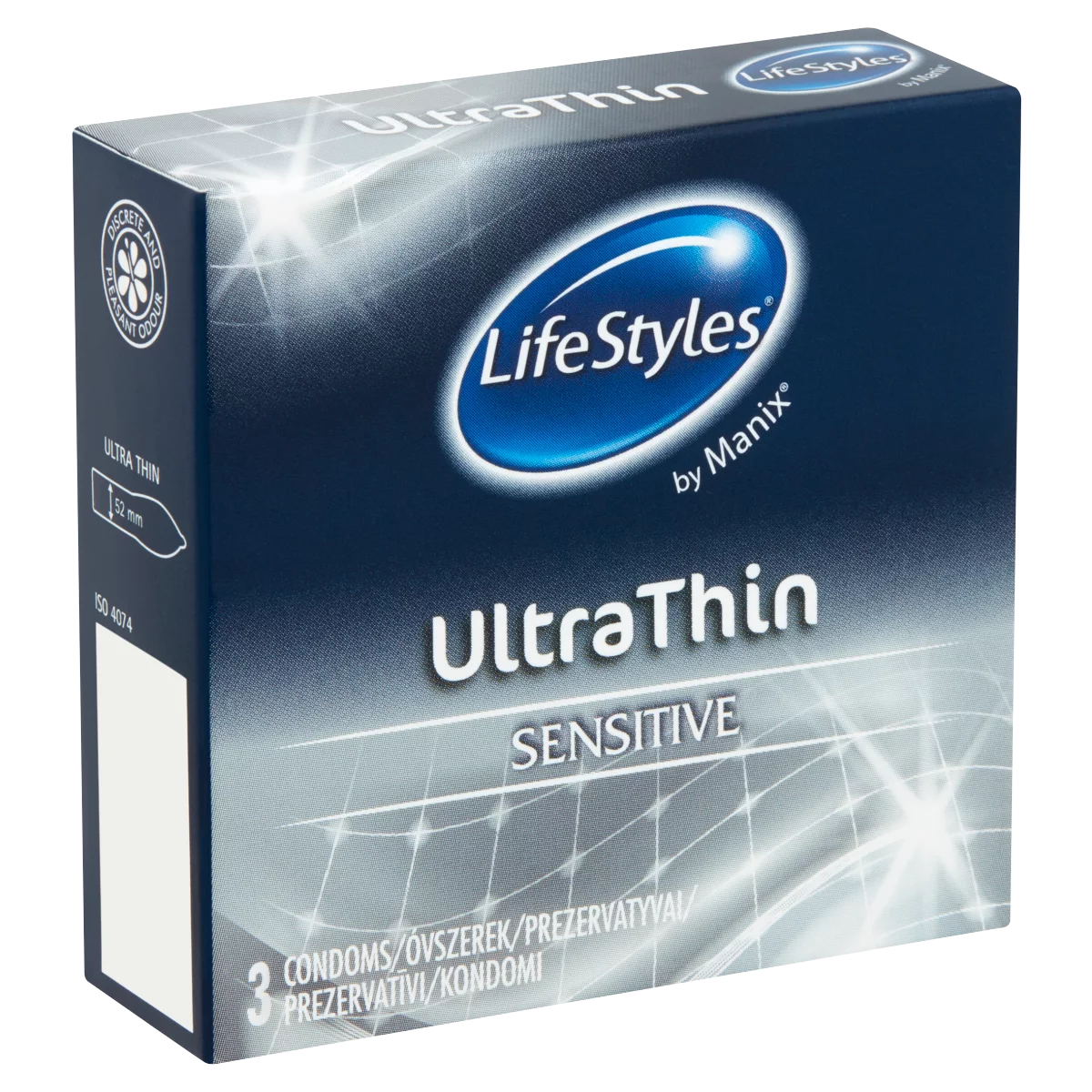LifeStyles Ultra Thin Sensitive síkosított óvszer 3 db