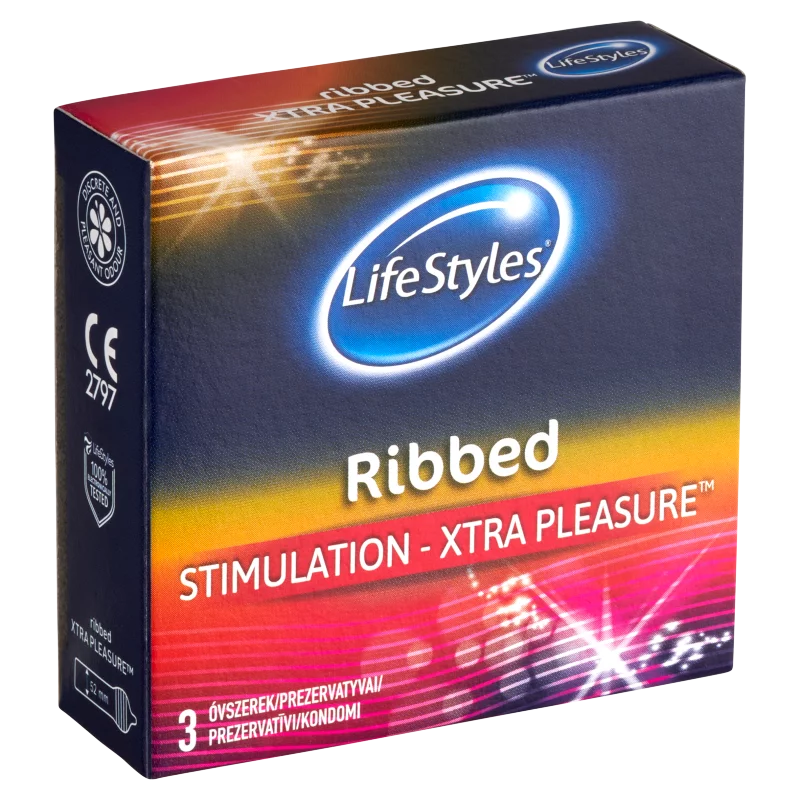 Life Styles Ribbed Xtra Pleasure óvszer 3 db