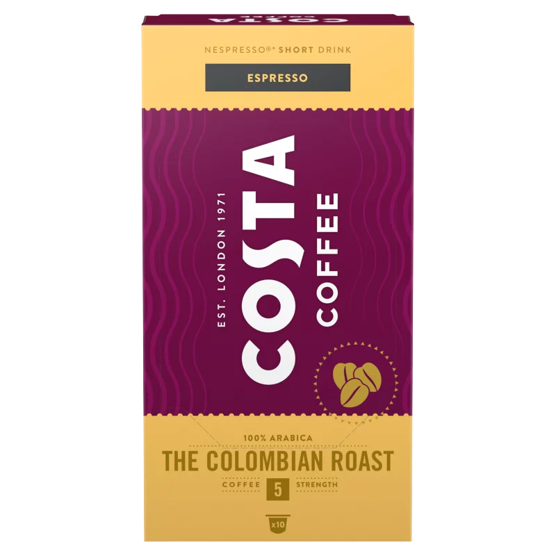 Costa Coffee Colombian Roast Espresso őrölt-pörkölt kávé kapszulában 10 db 57 g