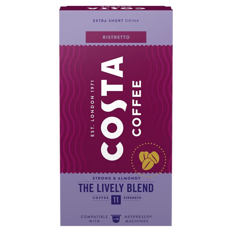Costa Coffee Lively Blend Ristretto őrölt-pörkölt kávé kapszulában 10 db 57 g