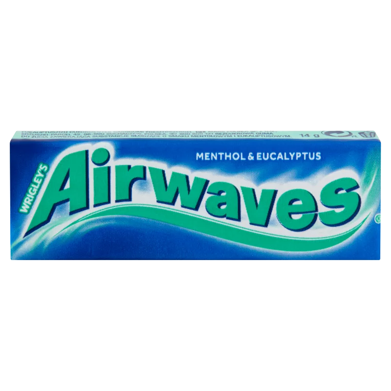 Airwaves Menthol & Eucalyptus mentol- és eukaliptuszízű cukormentes rágógumi édesítőszerrel 14 g