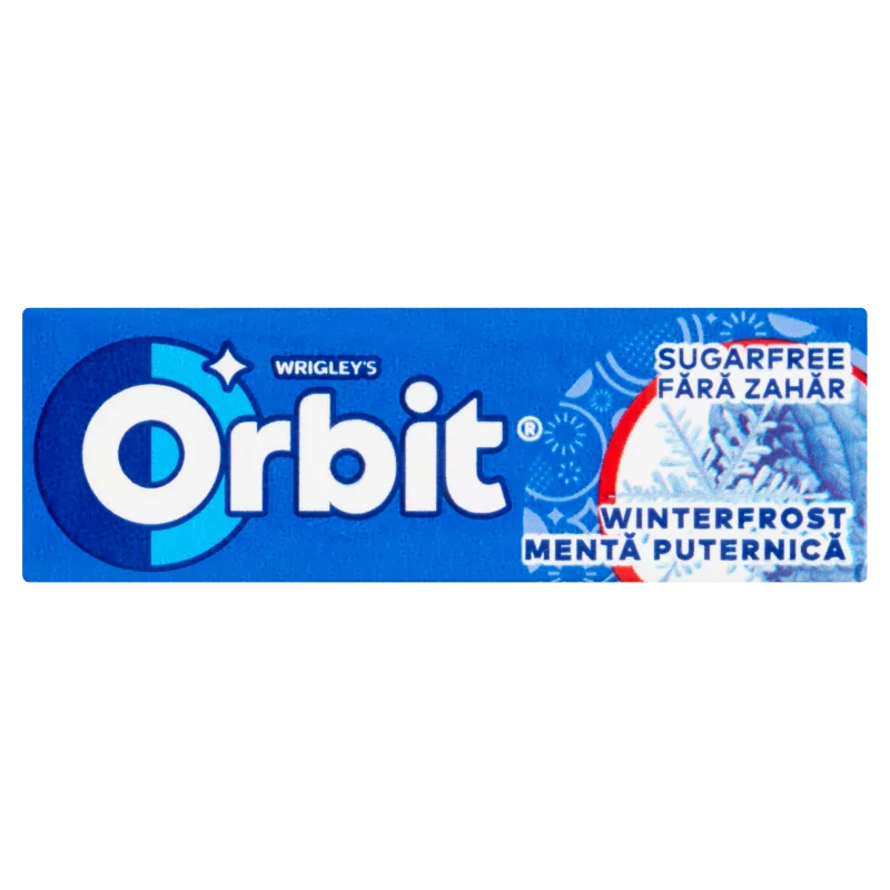 Orbit Winterfrost menta- és mentolízű cukormentes rágógumi édesítőszerrel 14 g