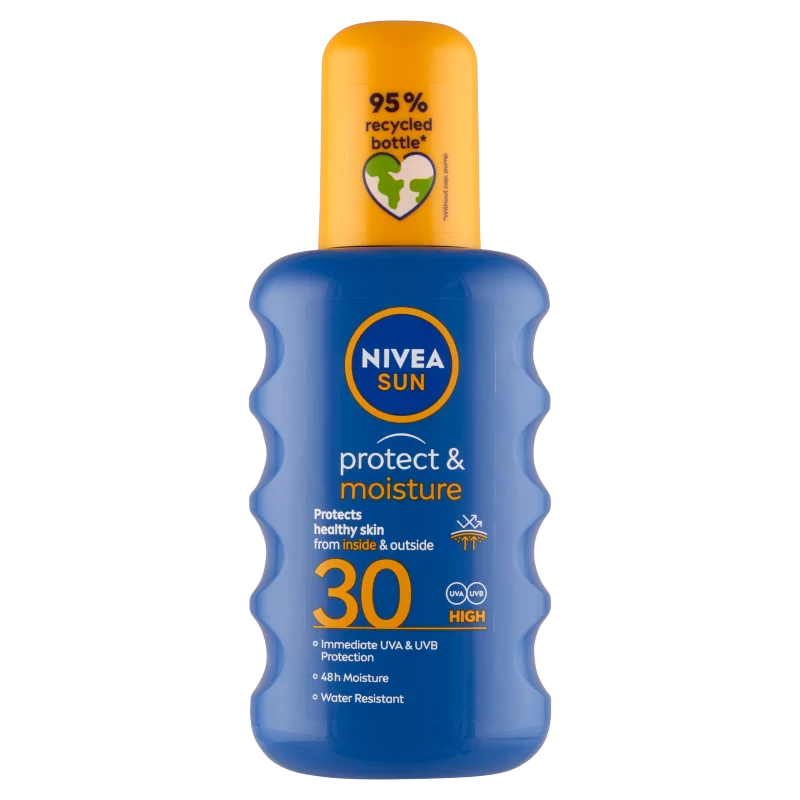 NIVEA SUN Protect & Moisture hidratáló napozó spray FF30 200 ml
