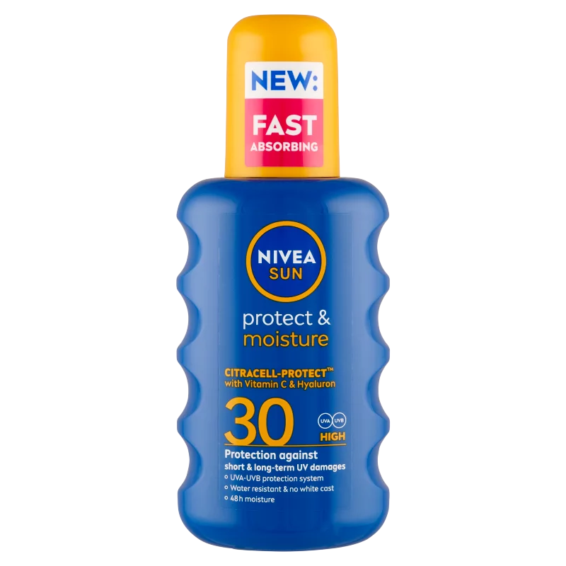 NIVEA SUN Protect & Moisture hidratáló napozó spray FF30 200 ml