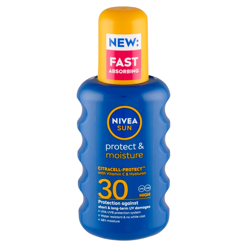 NIVEA SUN Protect & Moisture hidratáló napozó spray FF30 200 ml