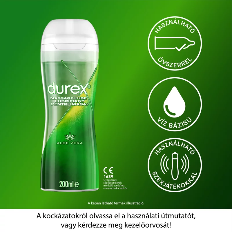 Durex bőrnyugtató hatású aloe vera masszázsgél síkosító 200 ml
