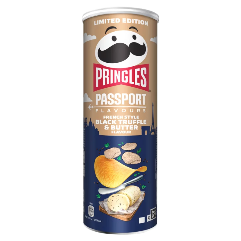 Pringles fekete szarvasgomba és vaj ízesítésű sós snack 165 g