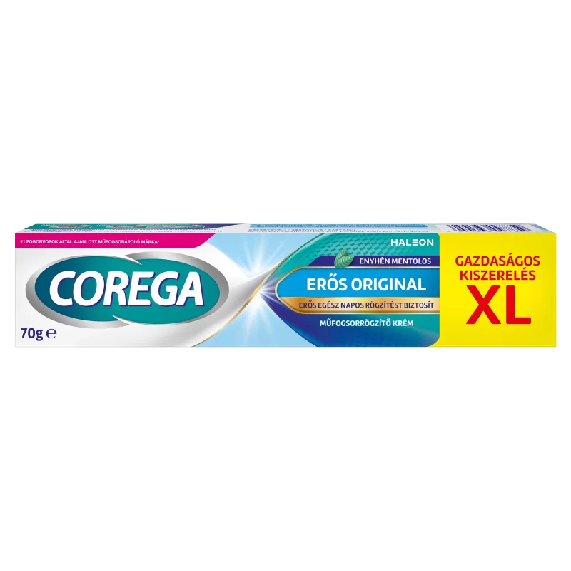 Corega Erős Original enyhén mentolos műfogsorrögzítő krém 70 g 