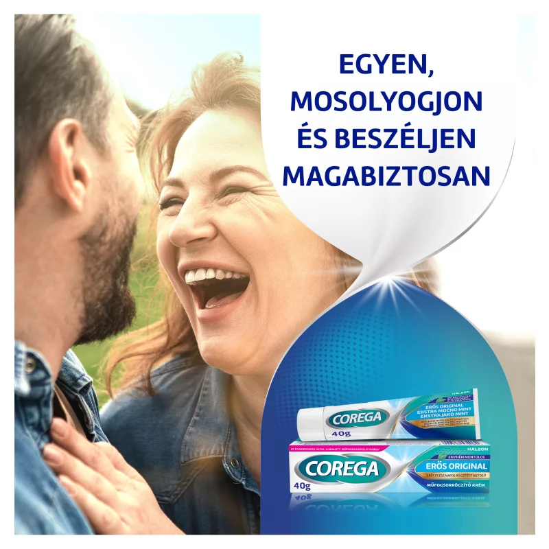 Corega Erős Original enyhén mentolos műfogsorrögzítő krém 70 g 