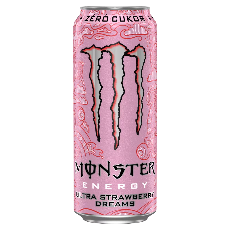 Monster Energy Ultra Strawberry Dreams szénsavas eper ízű ital koffeinnel 500 ml