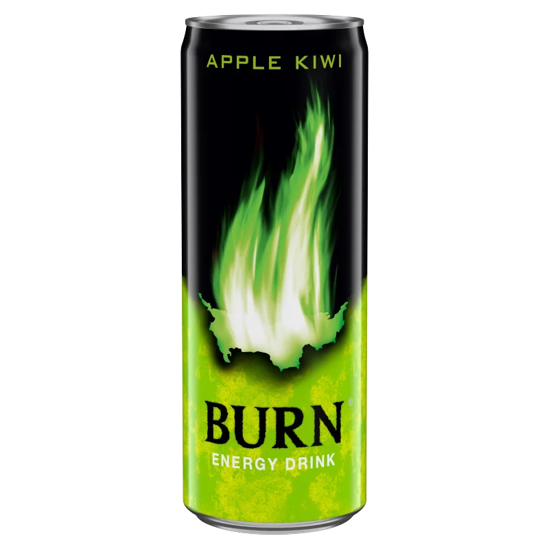 Burn szénsavas alma-kivi ízű ital koffeinnel 250 ml
