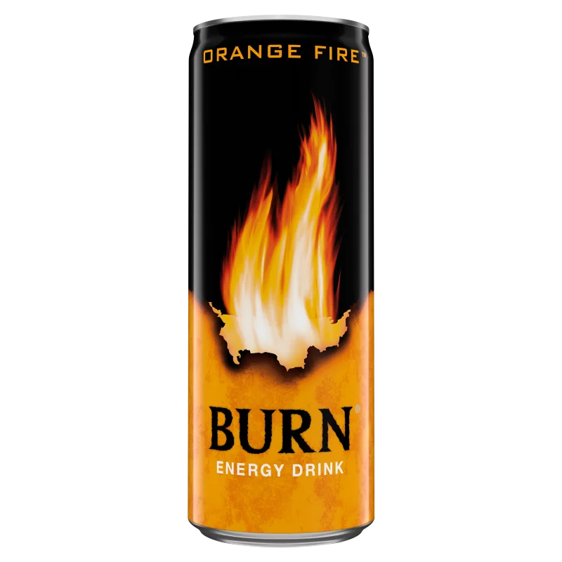 Burn szénsavas narancs ízű energiaital koffeinnel, B-vitaminokkal, inozitollal 250 ml