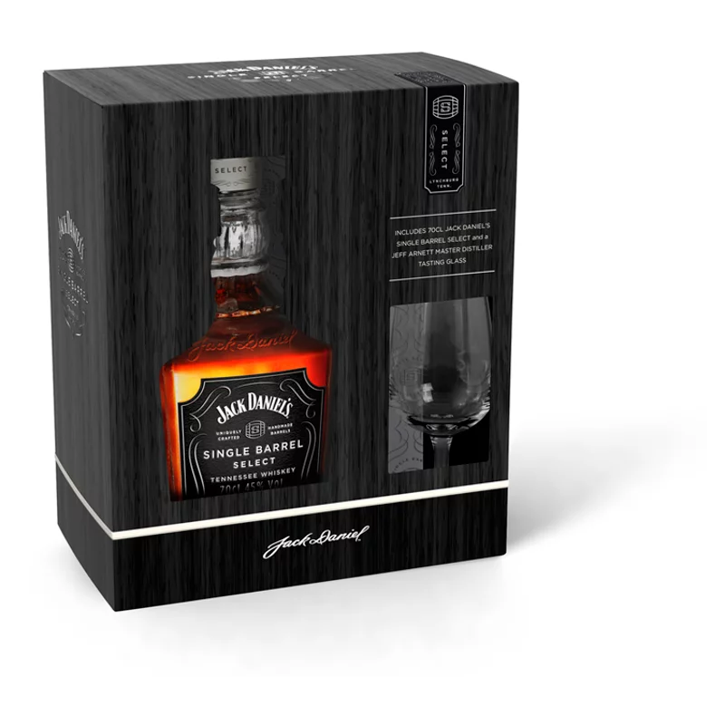 Jack Daniel's Single Barrel különlegesen érlelt Tennessee whiskey pohárral díszdobozban 45% 0,7 l