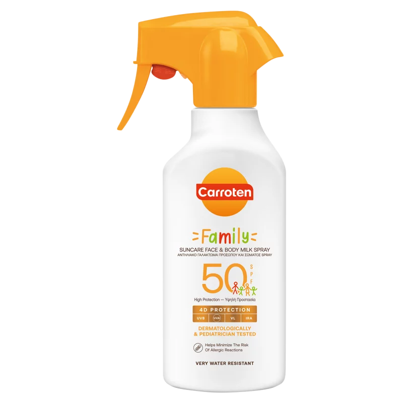 Carroten Family SPF50 naptej spray arcra és testre 270 ml