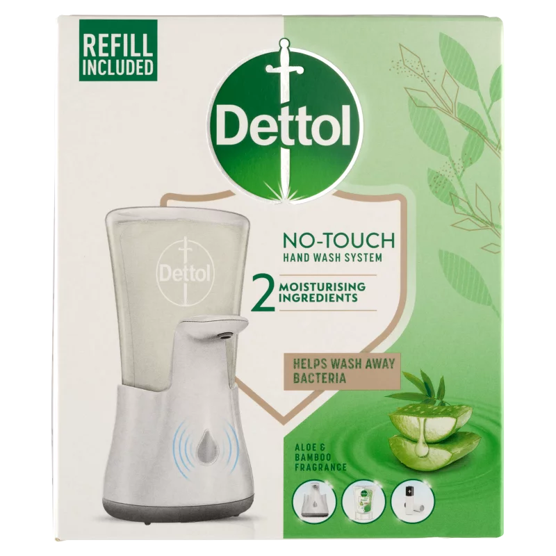Dettol Aloe Vera és Bambusz érintés nélküli szappanadagoló rendszer és utántöltő 250 ml