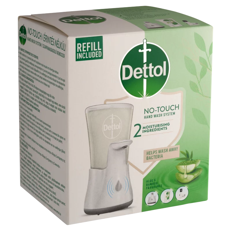 Dettol Aloe Vera és Bambusz érintés nélküli szappanadagoló rendszer és utántöltő 250 ml