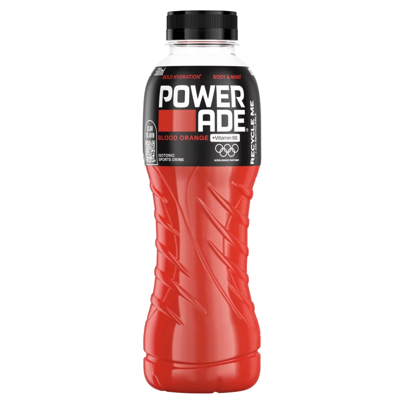 Powerade Blood Orange szénsavmentes, vérnarancsízű izotóniás sportital 500 ml