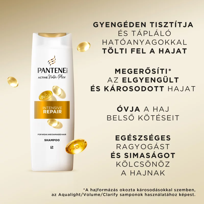 Pantene Pro-V Intensive Repair sampon, Pro-V formula+antioxidánsok, gyenge és sérült hajra, 400ml