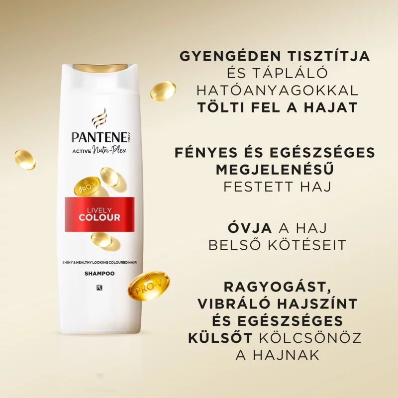 Pantene Pro-V Lively Repair sampon, Pro-V formula+antioxidánsok, festett hajra, 400 ml