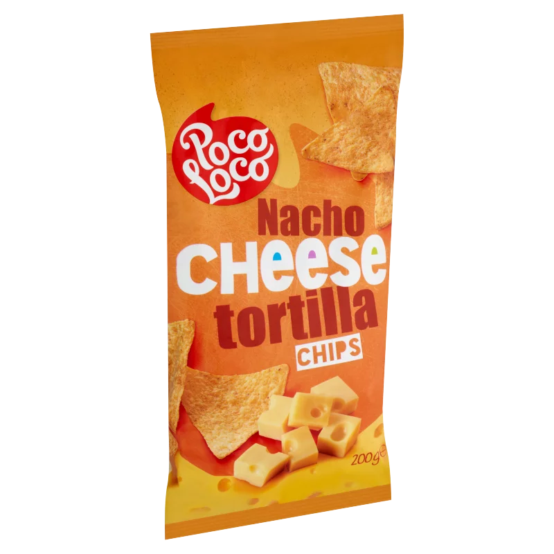 Poco Loco Tortilla sajtos ízesítésű kukoricachips 200 g