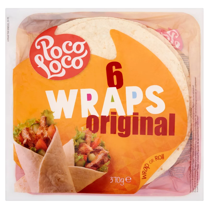 Poco Loco Original lágy tortilla lapok búzalisztből 25 cm 6 db 370 g