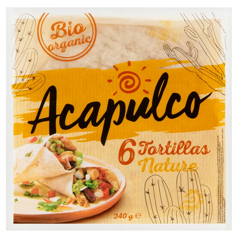Acapulco búzalisztből készült, natúr tortilla lapok 6 db 240 g