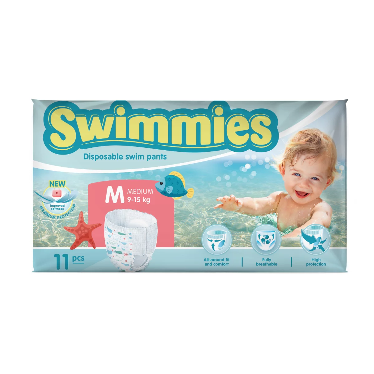 Swimmies úszópelenka 11db (9-15kg) Medium