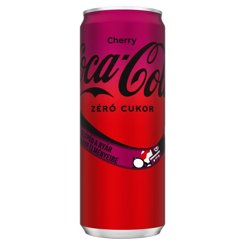 Coca Cola Cherry Zero colaízű energiamentes szénsavas üdítőital, édesítőszerekkel 330 ml
