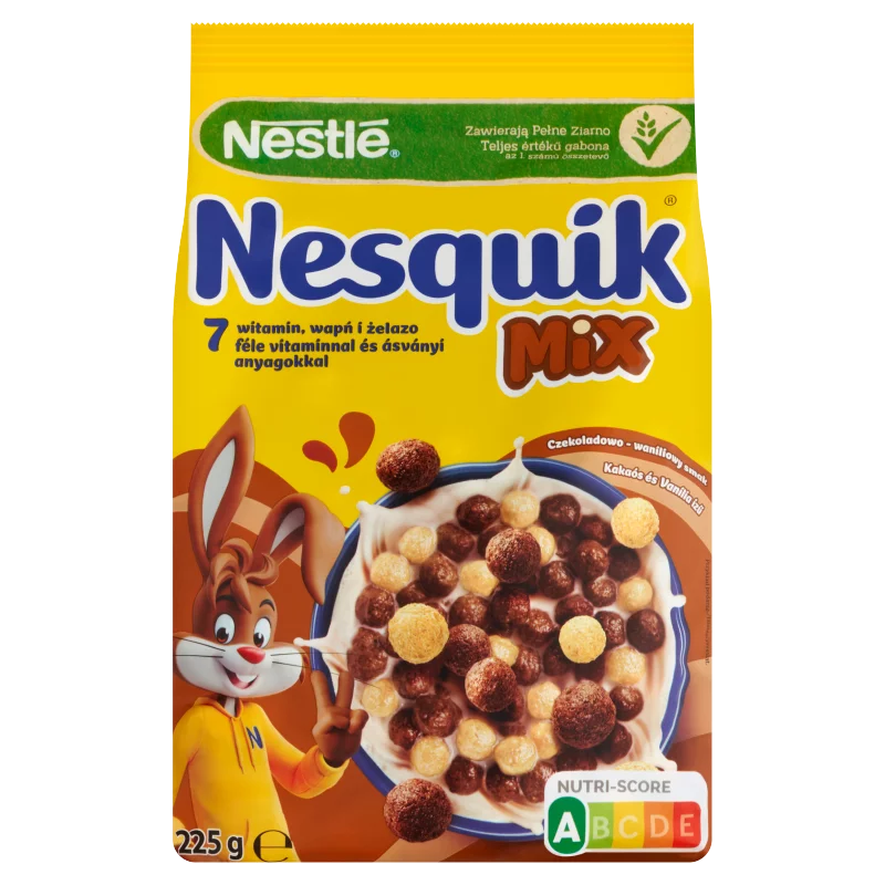 Nestlé Nesquik Mix kakaós és vaníliaízű, ropogós gabonapehely vitaminokkal, ásványi anyagokkal 225 g