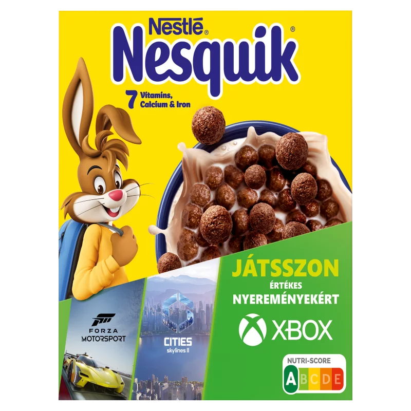 Nestlé Nesquik kakaós ízű, ropogós gabonapehely vitaminokkal és ásványi anyagokkal 225 g