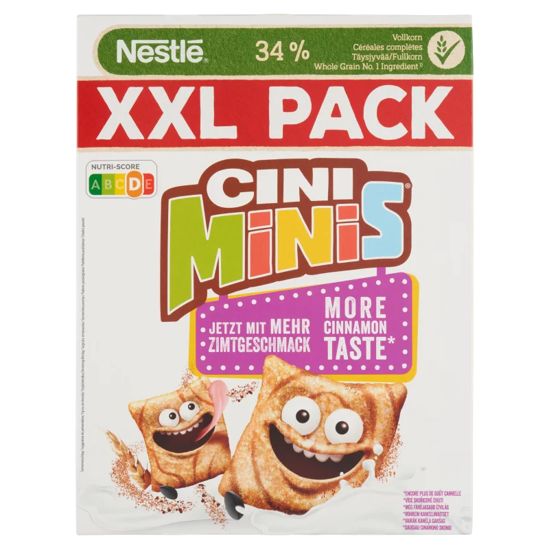 Nestlé Cini Minis ropogós, fahéjas gabonapehely teljes kiőrlésű búzával, vitaminokkal és vassal 1 kg