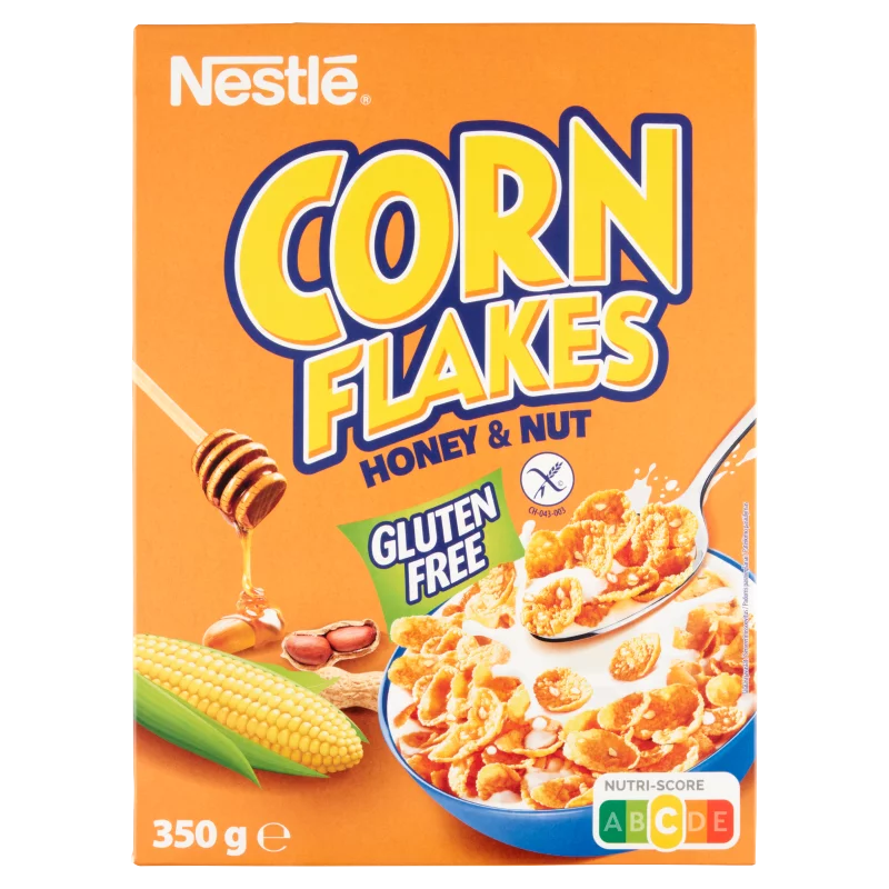 Nestlé Corn Flakes gluténmentes ropogós kukoricapehely mézzel, földimogyoróval és vitaminokkal 350 g