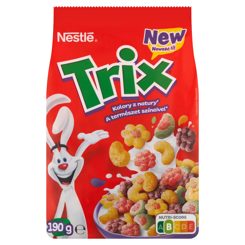Nestlé Trix gyümölcsös ízű ropogós gabonapehely vitaminokkal és ásványi anyagokkal 190 g 