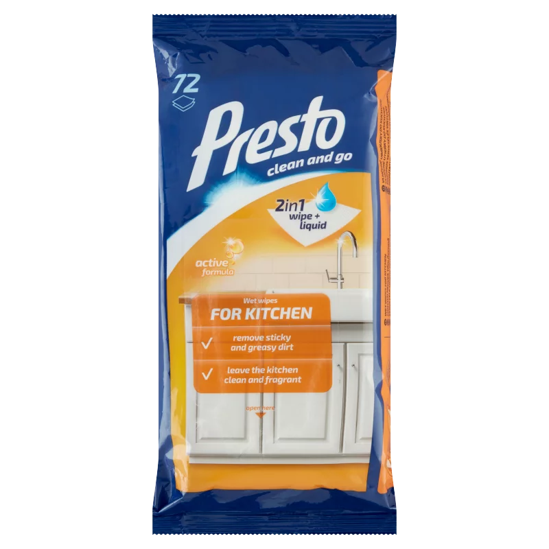 Presto konyhai nedves törlőkendő 72 db
