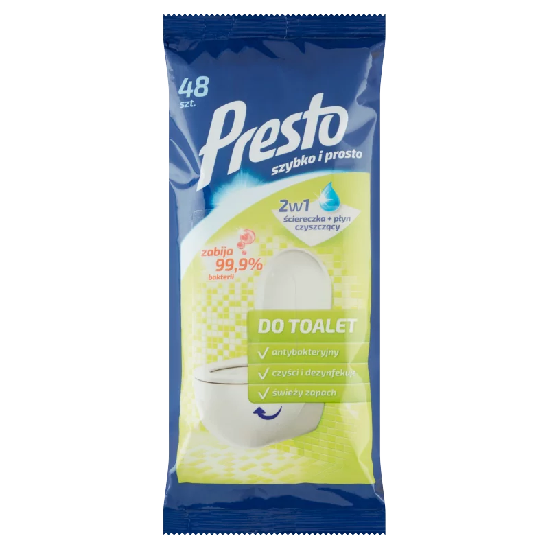 Presto toalett fertőtlenítő törlőkendő 48 db