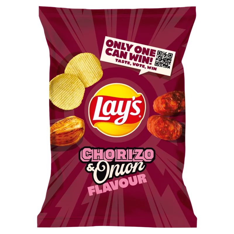 Lay's burgonyachips kolbász és hagyma jellegű ízesítéssel 130 g