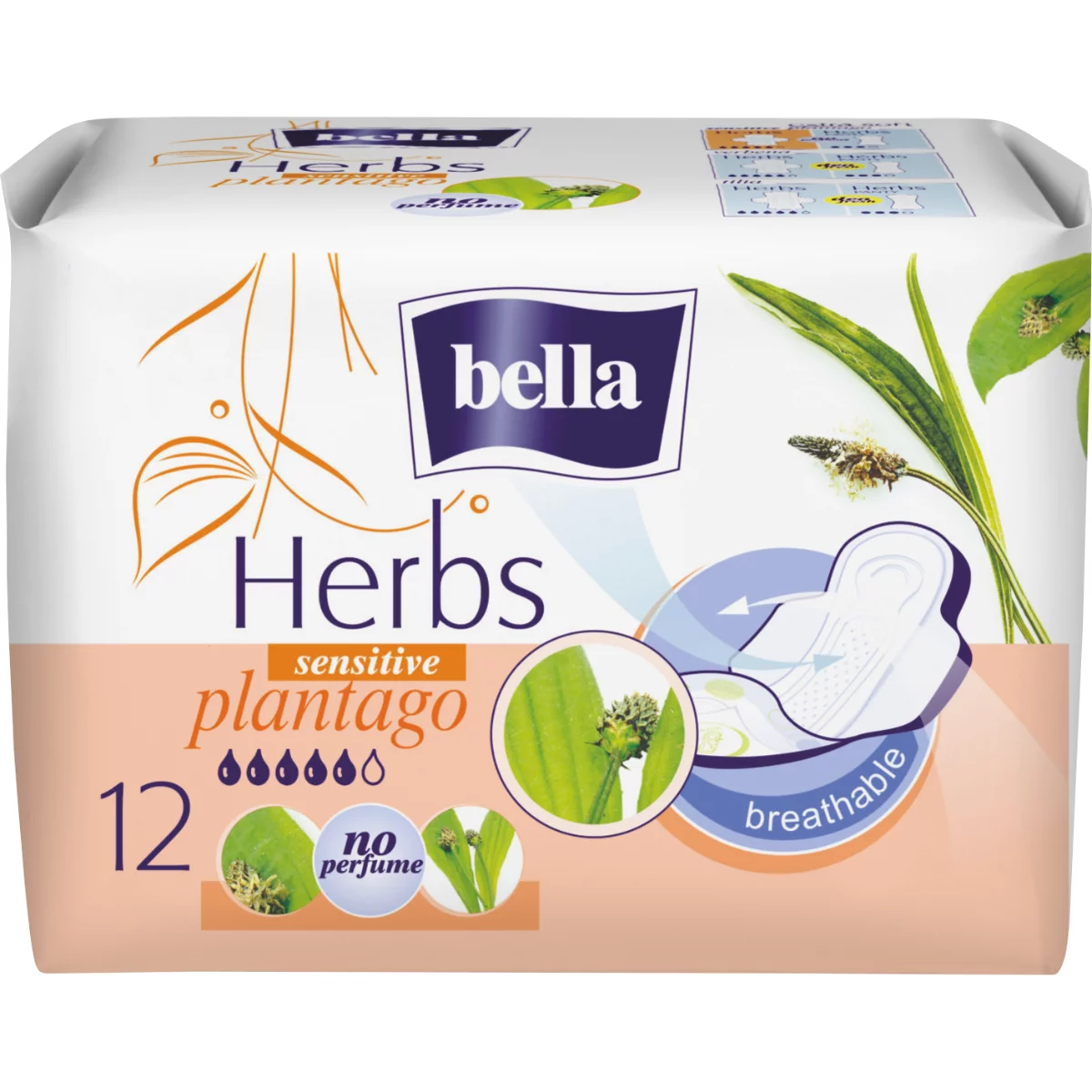 Bella Herbs egészségügyi betét 12db Lándzsás Útifű