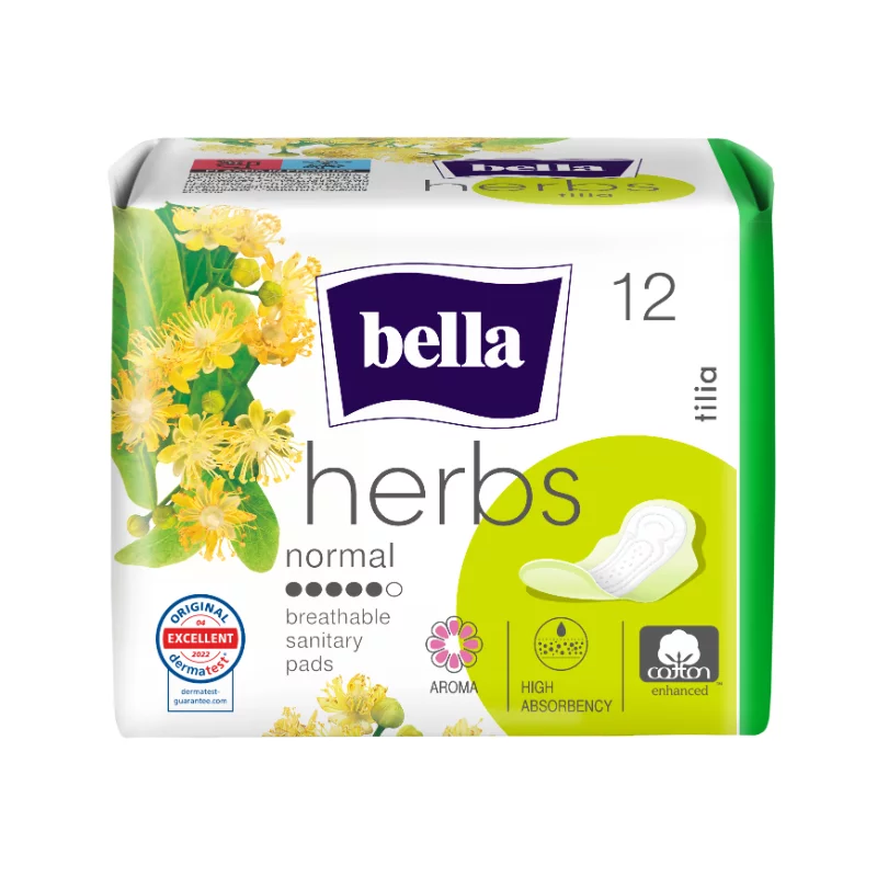 Bella Herbs egészségügyi betét 12db Hársfavirág