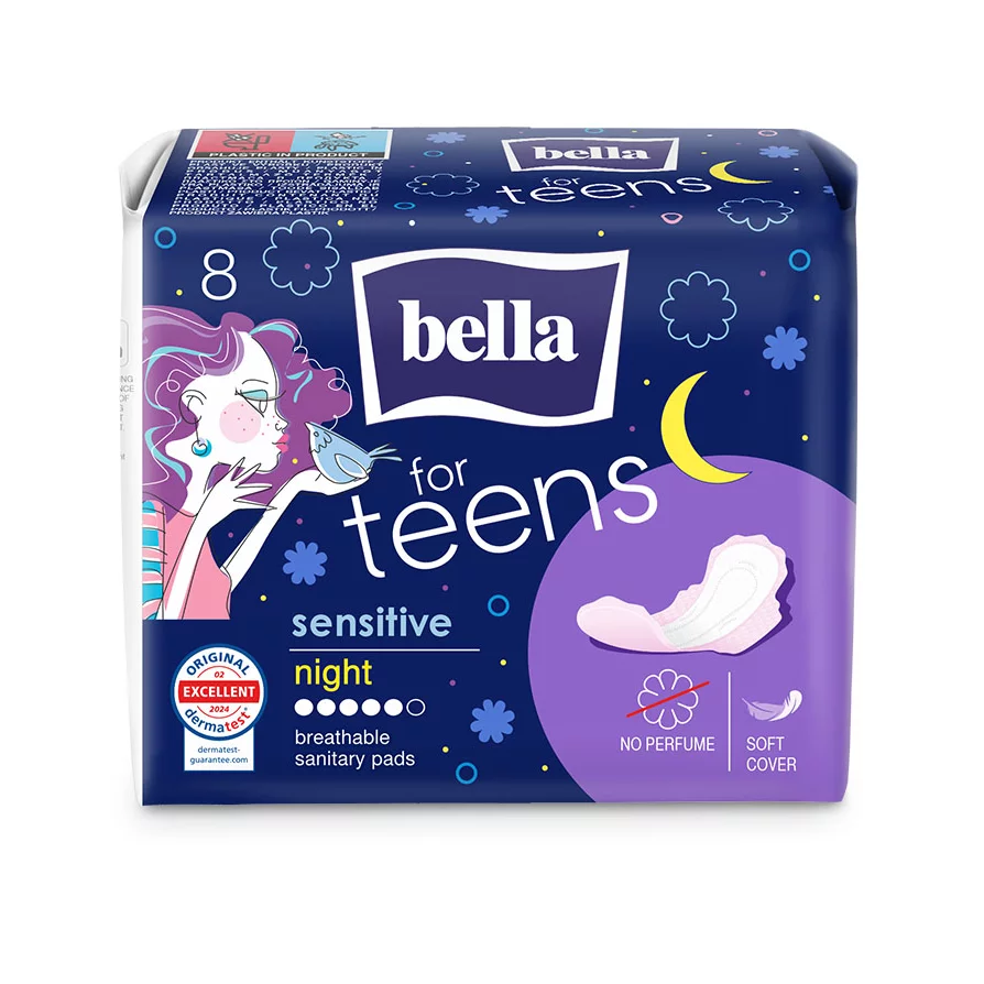 Bella For Teens egészségügyi betét 8db Ultra Night Sensitive