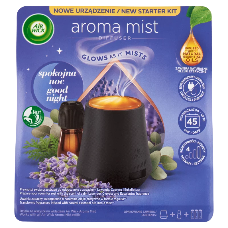 Air Wick Aroma Mist Édes Álom aroma diffúzor készülék és utántöltő 20 ml
