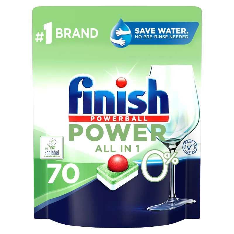 Finish Powerball Power 0% All in 1 Regular mosogatógép tabletta 70 db 1120 g