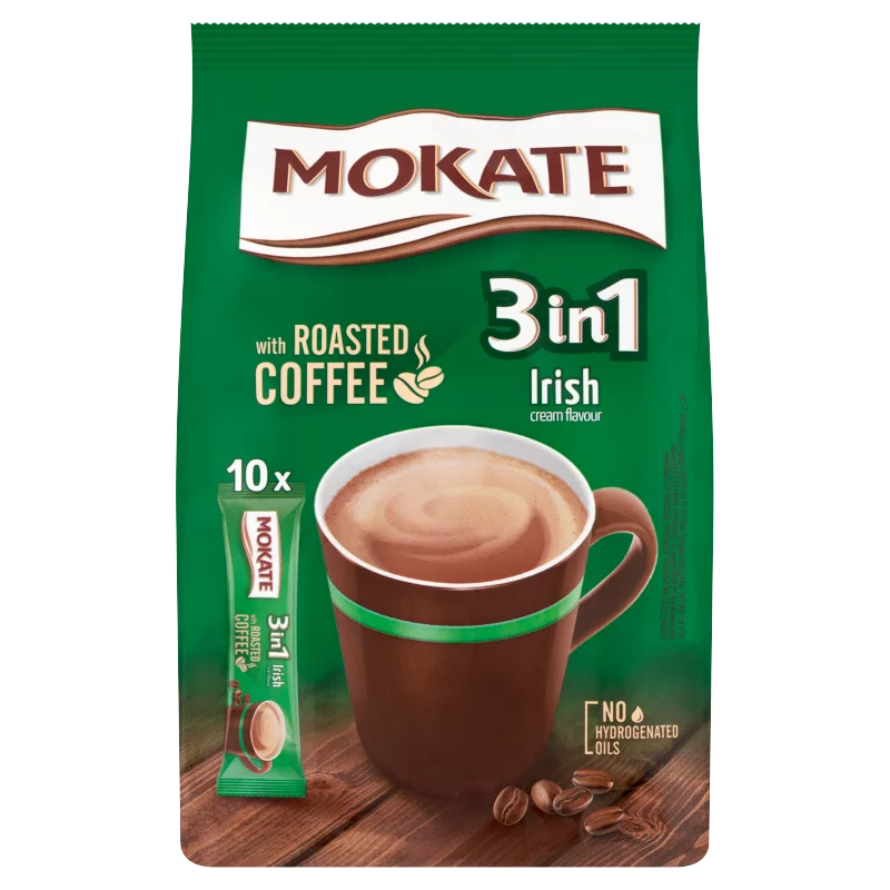 Mokate 3in1 azonnal oldódó kávéspecialitás Irish Cream likőr ízesítéssel 10 x 17 g (170 g)